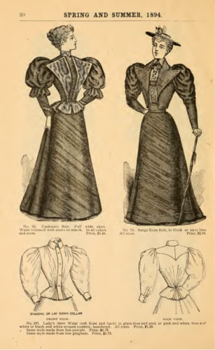 1894 blouse, jacket and skirt outfits