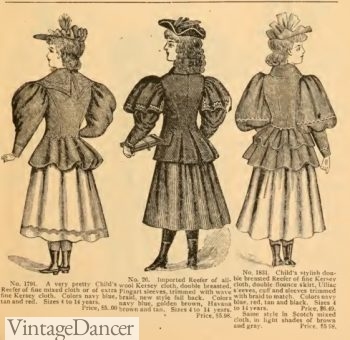 1894 Victorian children's girls short coats and jackets
