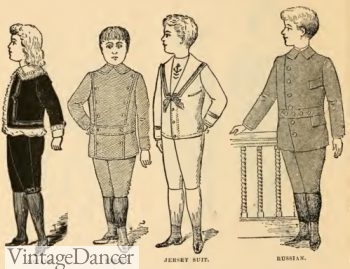 1894 Victorian children boys play outfits