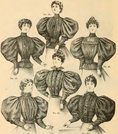 1895 ladies blouses with mutton sleeves