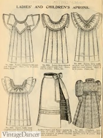 1895 Victorian girl's aprons