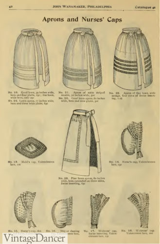 1896 Aprons and Caps Victorian era Aprons