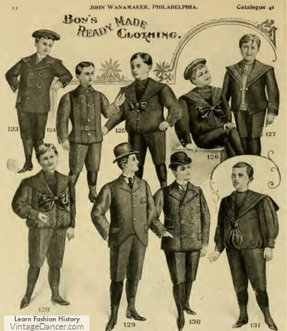 1890s Boys and Teens clothing fashion suits 