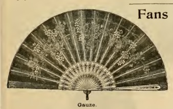 1896 Victorian painted gauze hand fan