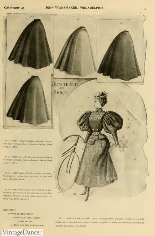 1896 Victorian bicycle skirts