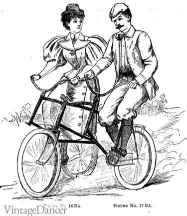 1896 bicycle outfits women men