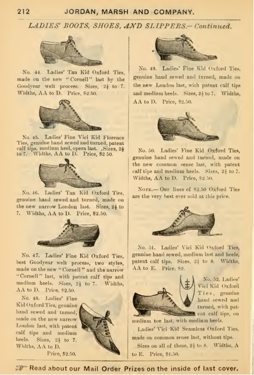 1897 Victorian oxford ladies shoes