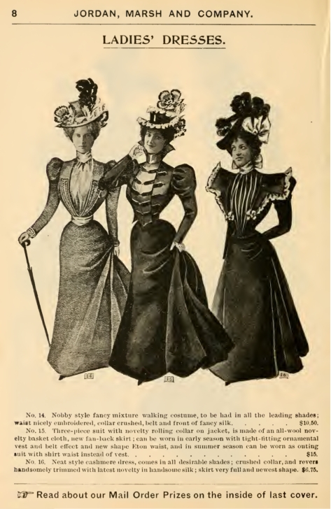 1897 Victorian walking dresses and suits