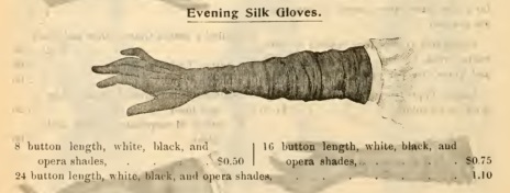 1897 Victorian silk evening gloves at VintageDancer
