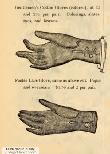 1890s mens Victorian gloves