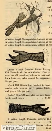 1897 ladies Victorian gloves