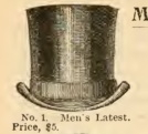 1897 tall top hat made of silk