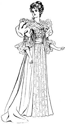 1897 empire waist tea gown