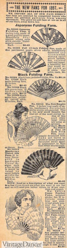 1890s Victorian fans handfans ldies