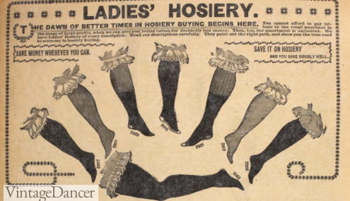 Victorian cotton stockings tights socks 1890s