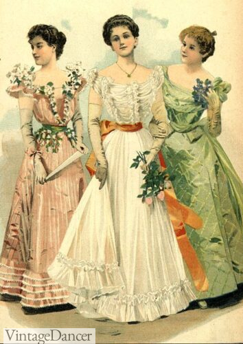 1898 ballgowns 1890s Victorian evening dress
