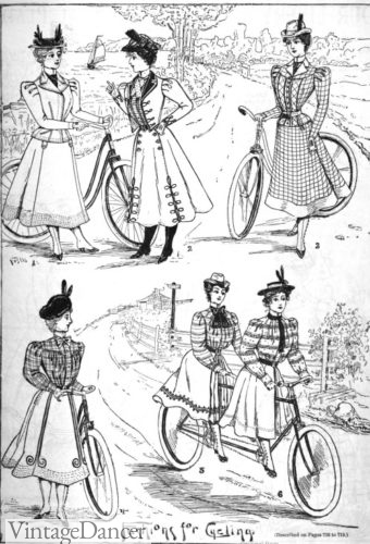 1898 sport clothes, bicycle outfits women girls teens