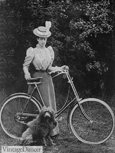 Edwardian 1899 cycling skirt and blouse