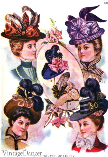Victorian Edwardian era 1899 hats women