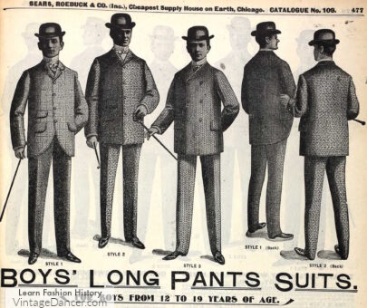 1890s Teenage boy clothing fashion suits 