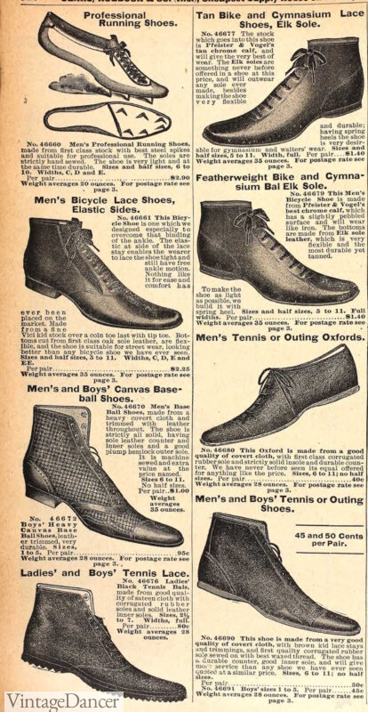 1899 Victorian Edwardian men's sport shoes gym workout tennis baseball running bicycle boots