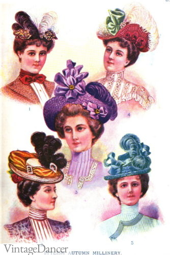 1899 Autumn hats Victorian Edwardian era