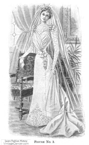 1890s wedding dress 1900s Victorian wedding gown