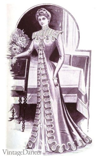 1900 tea gown dress Edwardian era