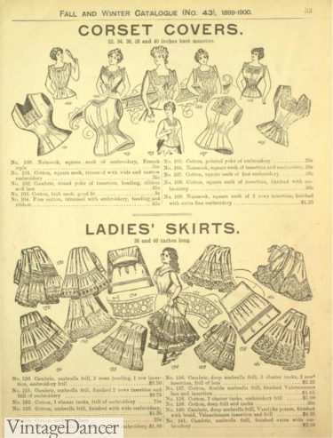 1900 corset covers and petticoats