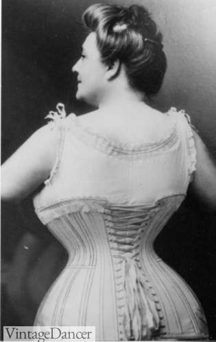 1900 plus size lady in corset