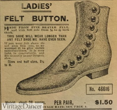 1900 winter shoes women button felt boots