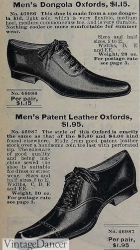 1900 plain or cap toe oxford shoes Edwardian