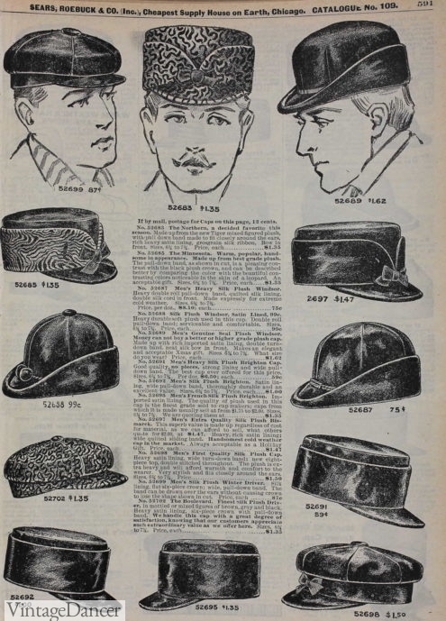 1900s Men's Hat Styles, Edwardian Era