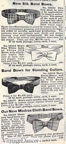 1900 silk bow ties Edwardian mens bowties neckties