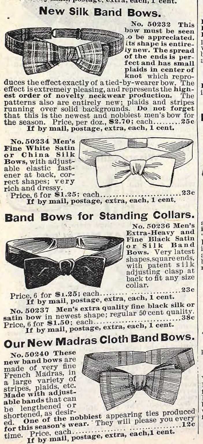 Edwardian Necktie and Bow Tie Styles History 1900s1910s