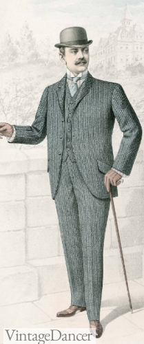 1900 grey stripe cutaway suit