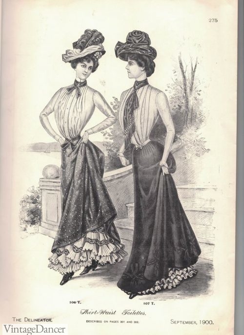 Victorian Skirts Bustle, Walking, Edwardian Skirts