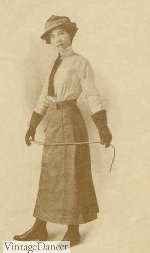 1910s divided skirt riding outfit