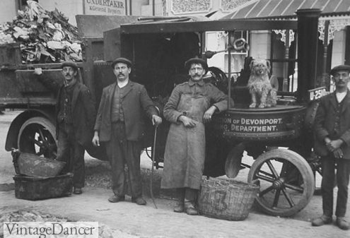 1900s Working class men wearing second hand suits to vend in