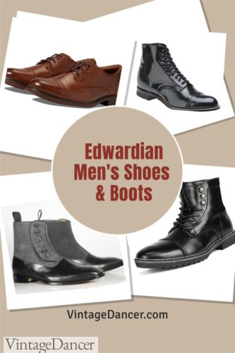 Buy 1900s 1910s Edwardian mens boots shoes footwear guys