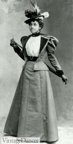 1900s -1910s Black Fashion, Edwardian African American Clothing Photos, Vintage Dancer