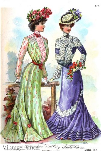 Edwardian dress 1901 fancy party frocks dresses gowns