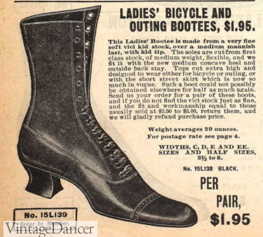 1901 Bicycle boots Edwardian era cycling boots shoes