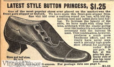 Edwardian Shoes Styles, 1900s Shoes &#038; Boots for Women, Vintage Dancer