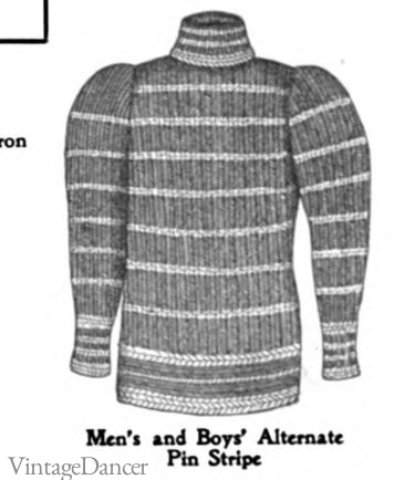 1900s mens sweaters knitwear striped