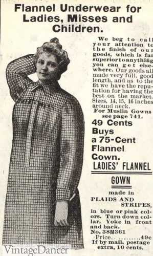 1901 check flannel nightshirt