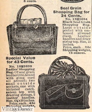 1901Edwardian shopping bags with expandable inner bag
