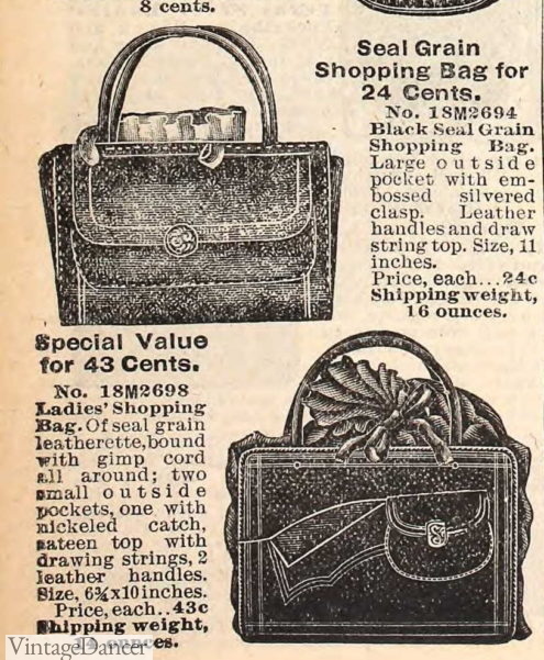 Edwardian Handbags, Purses History 1900 - 1910s