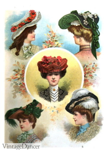 1902 Edwardian hat tea hats derby hats