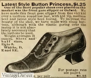 Edwardian Shoes Styles, 1900s Shoes &#038; Boots for Women, Vintage Dancer